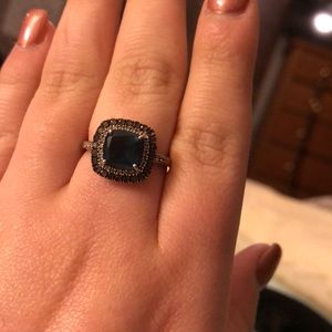 Sapphire halo ring